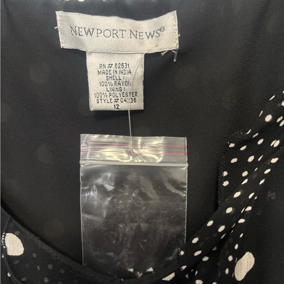 Newport News Polka Dot Silk Chiffon Dress – Size 12 - Picture 3 of 3